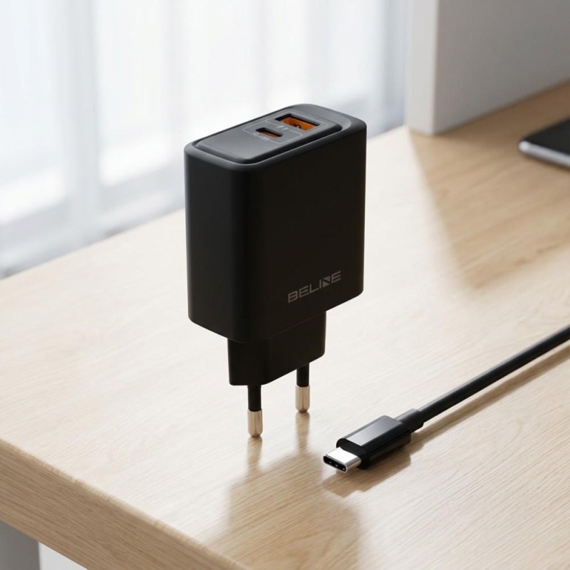Ładowarka sieciowa Beline 45W 1xUSB-C + 1xUSB GaN PD 3.0 QC … | PartsPC.pl