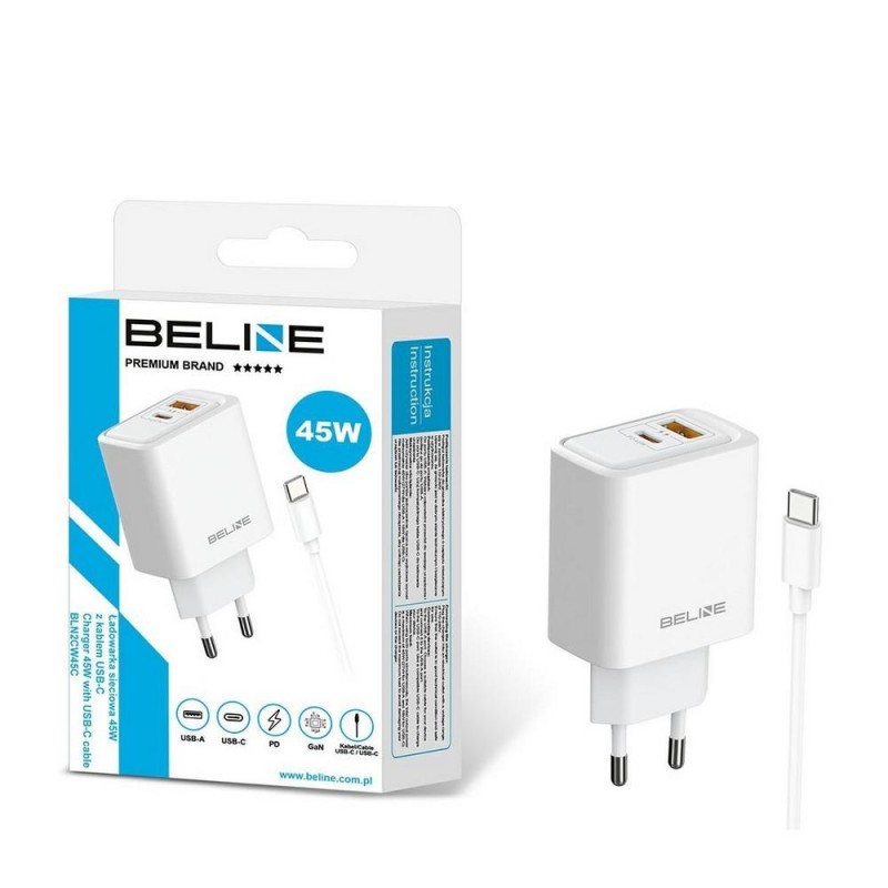 Ładowarka sieciowa Beline 45W 1xUSB-C + 1xUSB GaN PD 3.0 QC … | PartsPC.pl