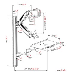 Ramię naścienne pojedyncze DIGITUS 1xLCD + klawiatura, max. … | PartsPC.pl