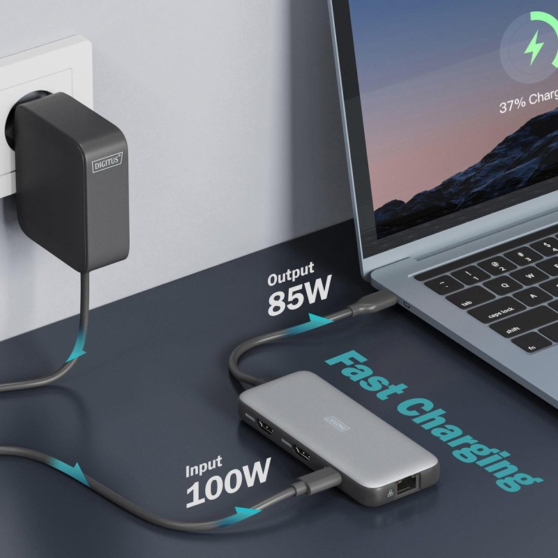 Stacja dokująca DIGITUS USB Typ C 8-portów 2x HDMI 4K/60Hz P… | PartsPC.pl