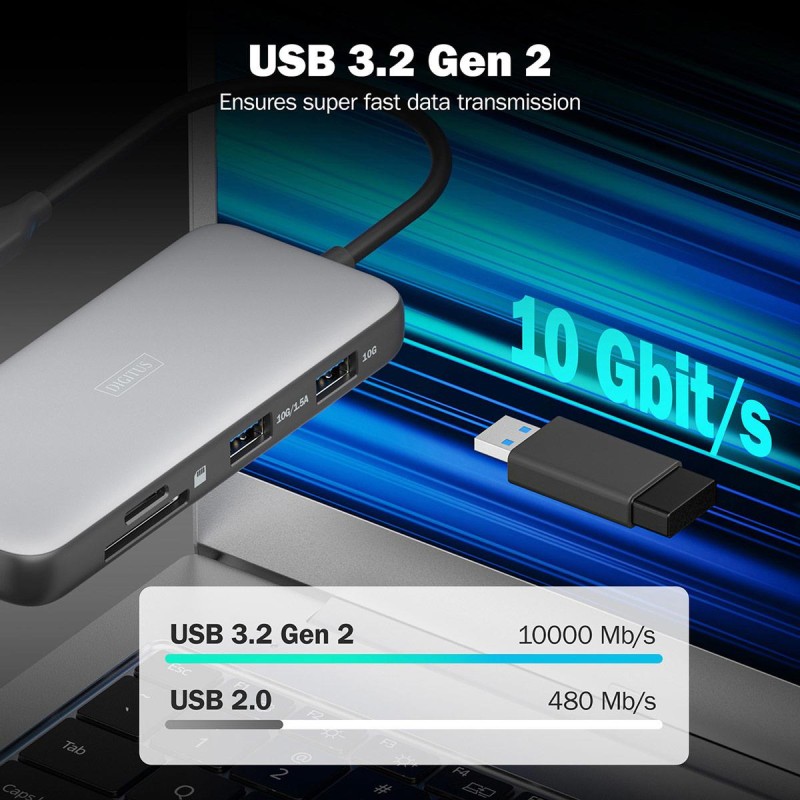 Stacja dokująca DIGITUS USB Typ C 8-portów 2x HDMI 4K/60Hz P… | PartsPC.pl