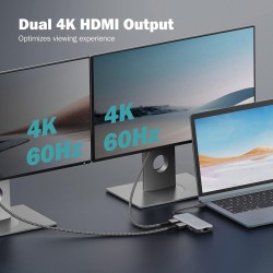 Stacja dokująca DIGITUS USB Typ C 8-portów 2x HDMI 4K/60Hz P… | PartsPC.pl