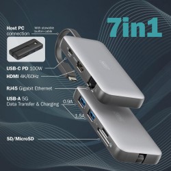 Stacja dokująca podróżna DIGITUS USB Typ C 7-portów HDMI 4K/… | PartsPC.pl