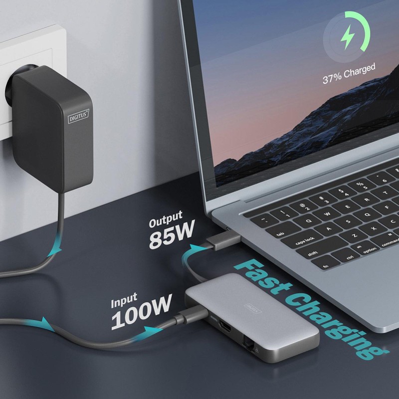 Stacja dokująca podróżna DIGITUS USB Typ C 7-portów HDMI 4K/… | PartsPC.pl