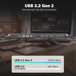 Stacja dokująca DIGITUS USB Typ C 12-portów 2x HDMI 1x Displ… | PartsPC.pl