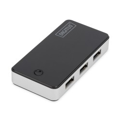 Hub USB DIGITUS DA-70231 4xUSB 3.0 aktywny czarny | PartsPC.pl