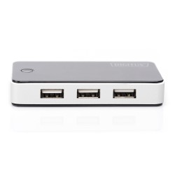 Hub USB DIGITUS DA-70222 7xUSB 2.0, aktywny, czarny | PartsPC.pl