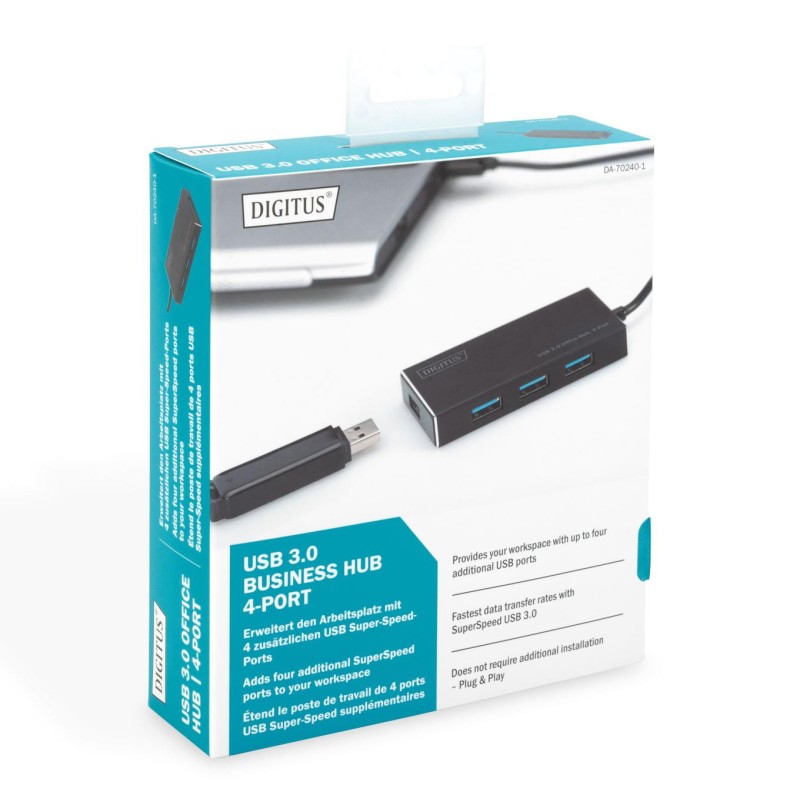 Hub/Koncentrator DIGITUS 4-portowy USB 3.0 SuperSpeed, aktyw… | PartsPC.pl