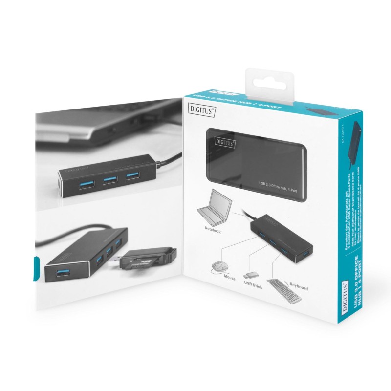 Hub/Koncentrator DIGITUS 4-portowy USB 3.0 SuperSpeed, aktyw… | PartsPC.pl