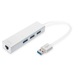 Hub/Koncentrator 3-portowy DIGITUS USB 3.0 SuperSpeed z Giga… | PartsPC.pl