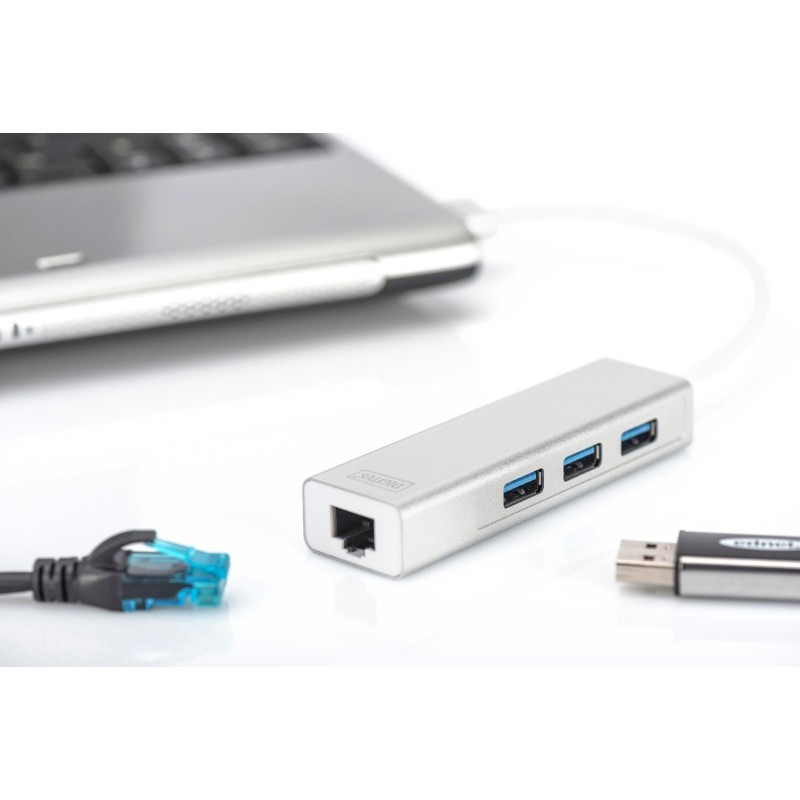 Hub/Koncentrator 3-portowy DIGITUS USB 3.0 SuperSpeed z Giga… | PartsPC.pl