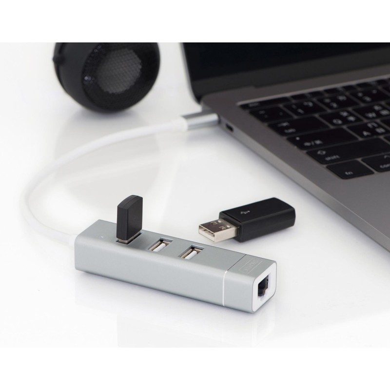 Hub/Koncentrator 3-portowy DIGITUS USB 2.0 HighSpeed Typ C z… | PartsPC.pl