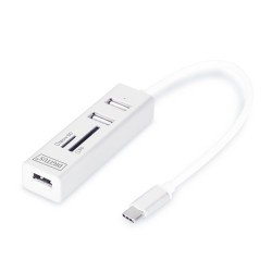 HUB/Koncentrator DIGITUS 3-portowy OTG USB Typ C czytnik kar… | PartsPC.pl