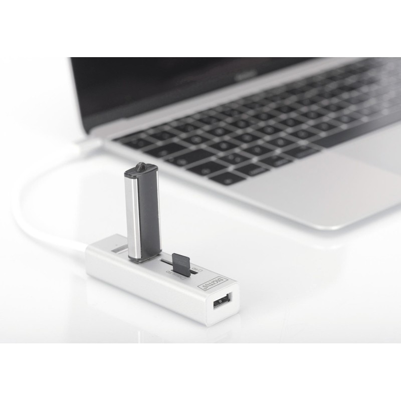 HUB/Koncentrator DIGITUS 3-portowy OTG USB Typ C czytnik kar… | PartsPC.pl