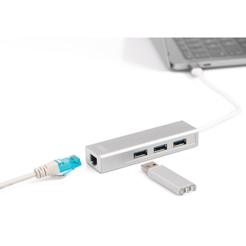 HUB/Koncentrator DIGITUS 3-portowy USB Typ C, USB A HighSpee… | PartsPC.pl