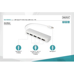Hub USB DIGITUS 4-portowy USB 3.0 SuperSpeed z Typ C PD 3.0 … | PartsPC.pl