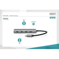 Hub USB Typ C DIGITUS 4-portowy 4x USB Typ C aluminium 5Gbps… | PartsPC.pl