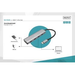 Hub USB Typ C DIGITUS 4-portowy 4x USB Typ C aluminium 5Gbps… | PartsPC.pl
