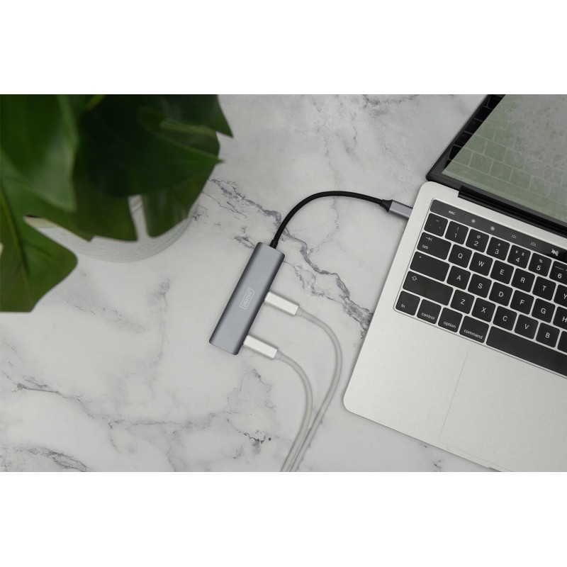 Hub USB Typ C DIGITUS 4-portowy 4x USB Typ C aluminium 5Gbps… | PartsPC.pl