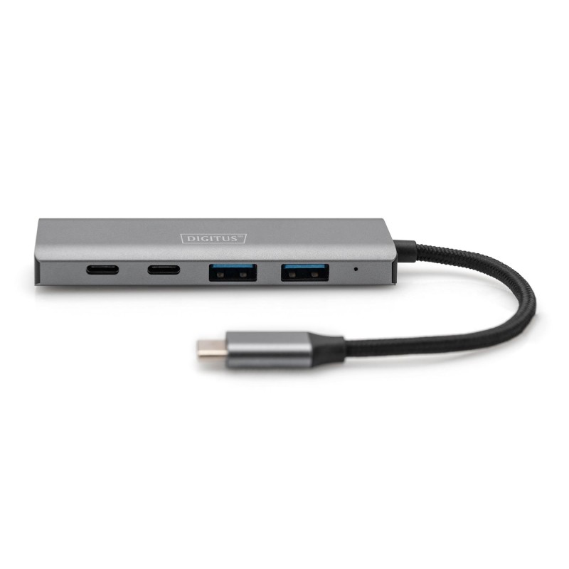 Hub USB Typ C DIGITUS 4-portowy 2x USB-A, 2x USB-C alu... | PartsPC.pl