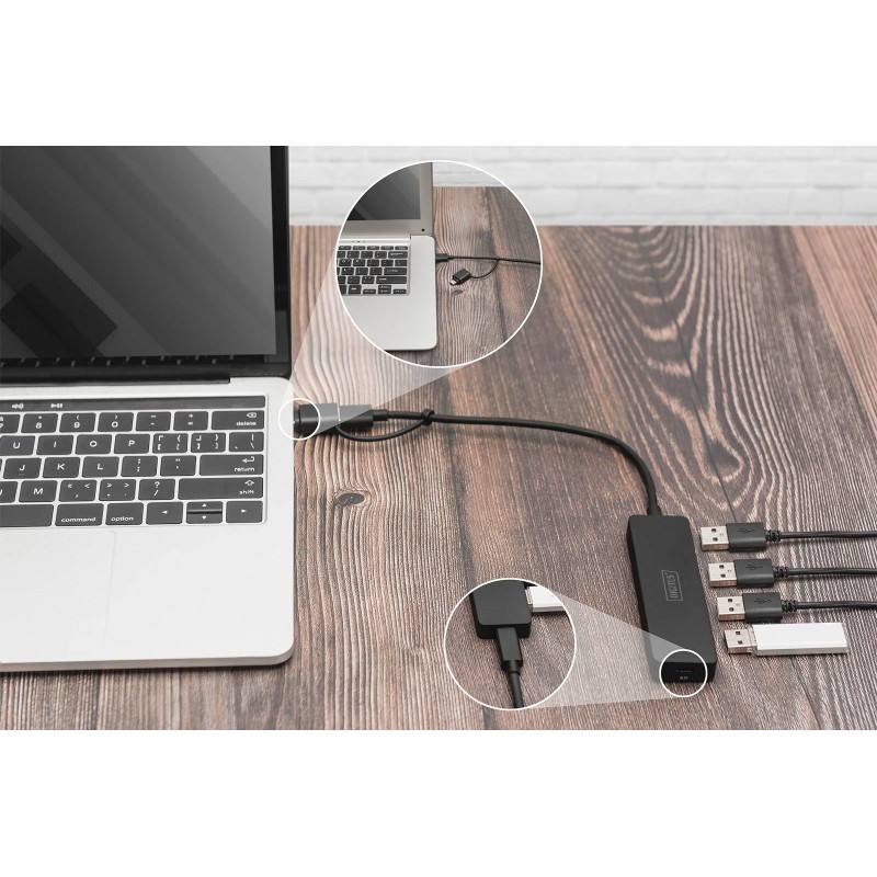 Hub USB 3.0/Koncentrator DIGITUS 4-portowy SlimLine USB A + … | PartsPC.pl