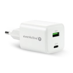Ładowarka sieciowa everActive GaN SC-450Q 1x USB, 1x USB-C P… | PartsPC.pl
