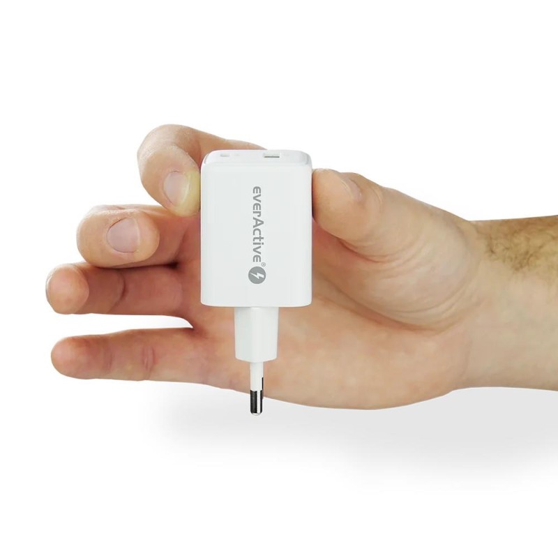 Ładowarka sieciowa everActive GaN SC-450Q 1x USB, 1x USB-C P… | PartsPC.pl