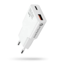 Ładowarka sieciowa everActive GaN SUPER SLIM SC-380Q QC3.0 U… | PartsPC.pl