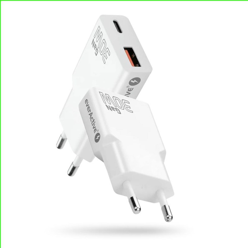Ładowarka sieciowa everActive GaN SUPER SLIM SC-380Q QC3.0 U… | PartsPC.pl