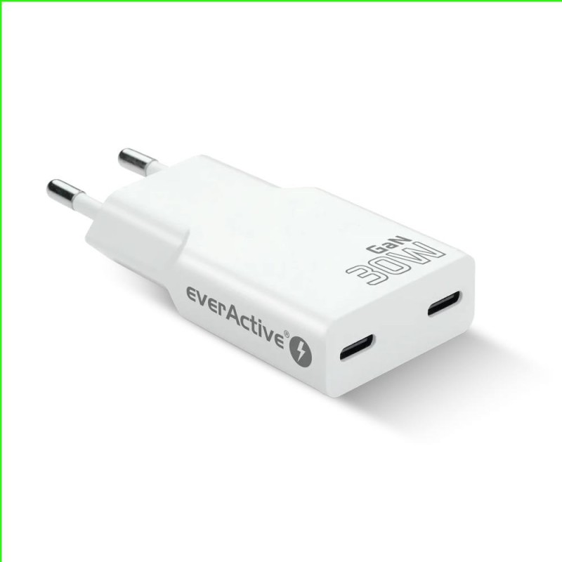 Ładowarka sieciowa everActive GaN SUPER SLIM SC-385Q QC4+ 2x… | PartsPC.pl