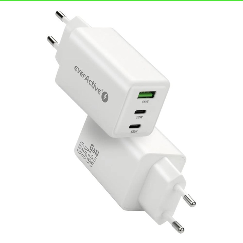 Ładowarka sieciowa everActive GaN SC-655Q 1x USB, 2x USB-C P… | PartsPC.pl