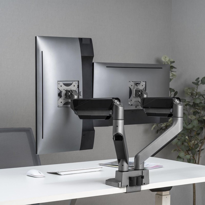 Uchwyt biurkowy na dwa monitory Ergo Office ER-446 uniwersalny, sprężyna