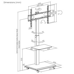 Stand / wózek dla TV Ergo-Office ER-304 B, max. obciążenie 5… | PartsPC.pl