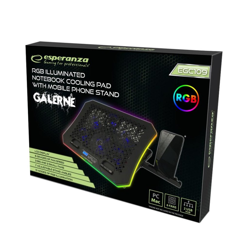 Podstawka chłodząca pod notebook Esperanza EGC109 LED RGB GA… | PartsPC.pl