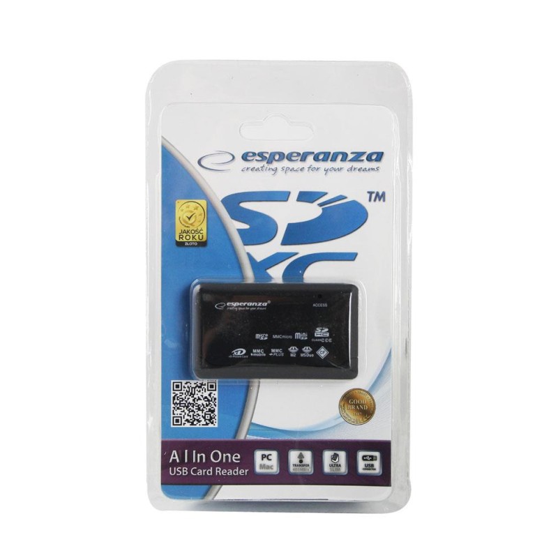 Uniwersalny czytnik Kart Pamięci Esperanza EA119 USB 2.0 | PartsPC.pl