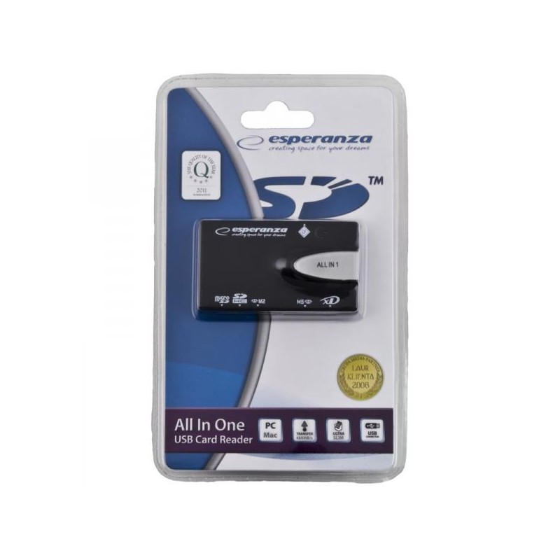 Uniwersalny czytnik Kart Pamięci Esperanza EA129 USB 2.0