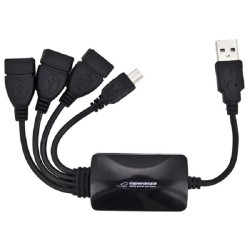 Hub USB Esperanza EA114 3xUSB 2.0 czarny | PartsPC.pl
