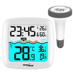 Stacja pogodowa GreenBlue GB216 z termometrem basenowym, zasięg 60m,