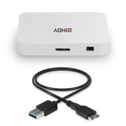 Hub USB 3.0 LINDY 4 Ports Type A to B biały | PartsPC.pl