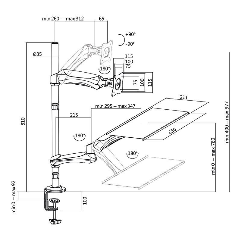 Stelaż do monitorów stanowiskowych LogiLink BP0030 13-27 ", … | PartsPC.pl