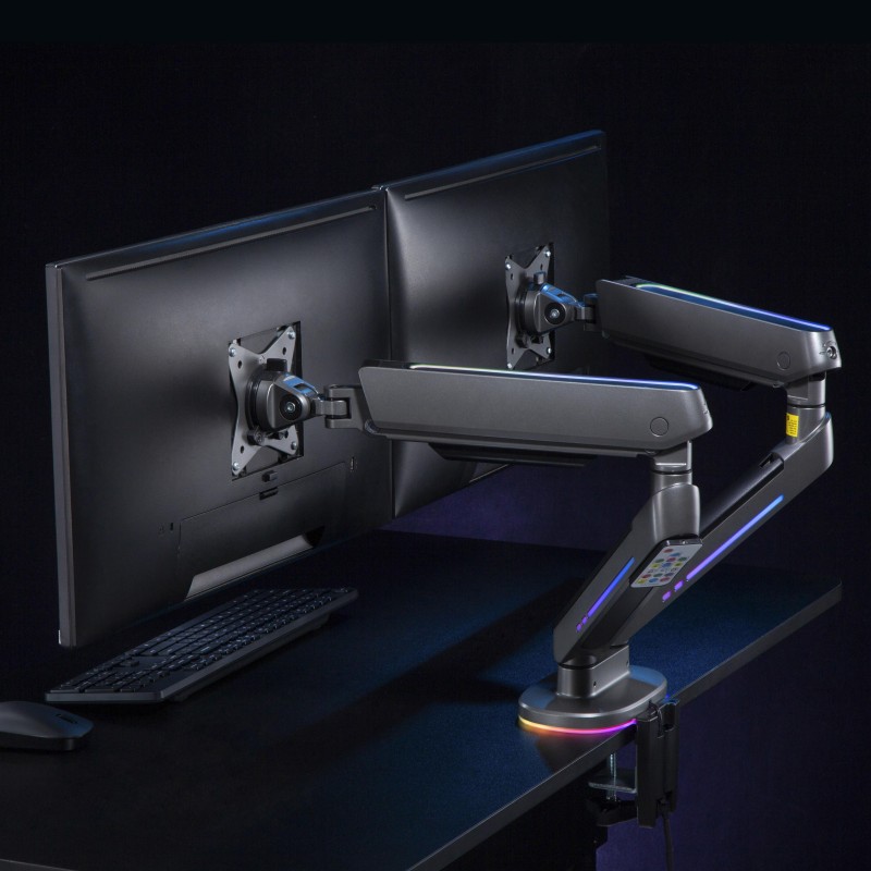 Uchwyt na dwa monitory gamingowy NanoRS RS166 | PartsPC.pl