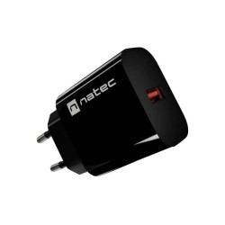 Ładowarka sieciowa Natec Ribera 1x USB-A 18W czarna | PartsPC.pl