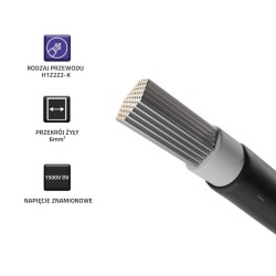 Kabel solarny fotowoltaiczny | 6mm2 | 100m | Czarny | PartsPC.pl