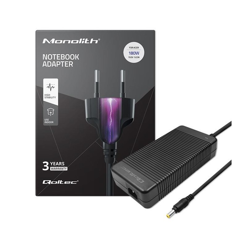Zasilacz do Acer 180W 19.5V 9.23A 5.5x1.7 + kabel zasilający | PartsPC.pl