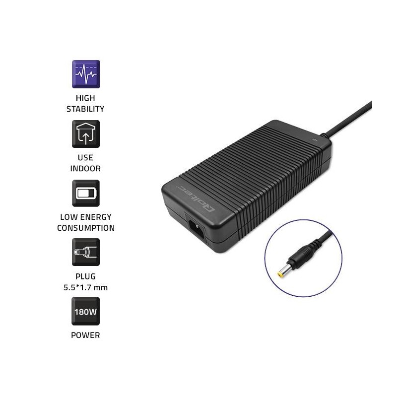 Zasilacz do Acer 180W 19.5V 9.23A 5.5x1.7 + kabel zasilający | PartsPC.pl