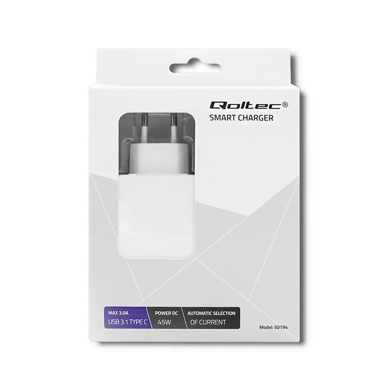 Zasilacz sieciowy 45W 20V 2.25A USB-C Biały | PartsPC.pl