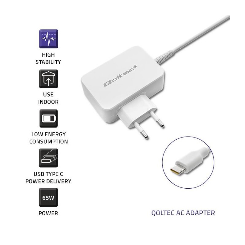 Zasilacz sieciowy 65W | 5-20.3V | 2-3.25A | USB typ C | PD |… | PartsPC.pl