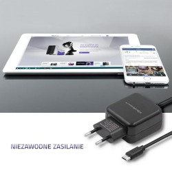Ładowarka sieciowa 5V | 2.4A | 12W | Micro USB | Czarna | PartsPC.pl