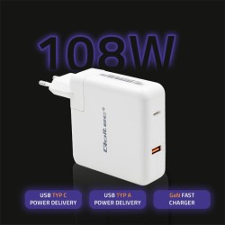 Ładowarka GaN FAST 108W | 5-20V | 3-4.7A | USB C | Biała | PartsPC.pl