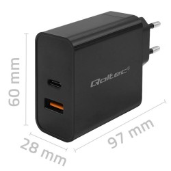 Ładowarka Super Quick PD | 1xUSB-C | 1xUSB | 65W | 5-20V |  … | PartsPC.pl